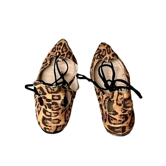 Womens Topshop Leopard Print Lace-up Flat -multicolor slip on flap 4/37 - Picture 5 of 13